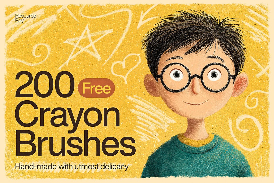 200 Free Artistic Crayon Photoshop Brushes