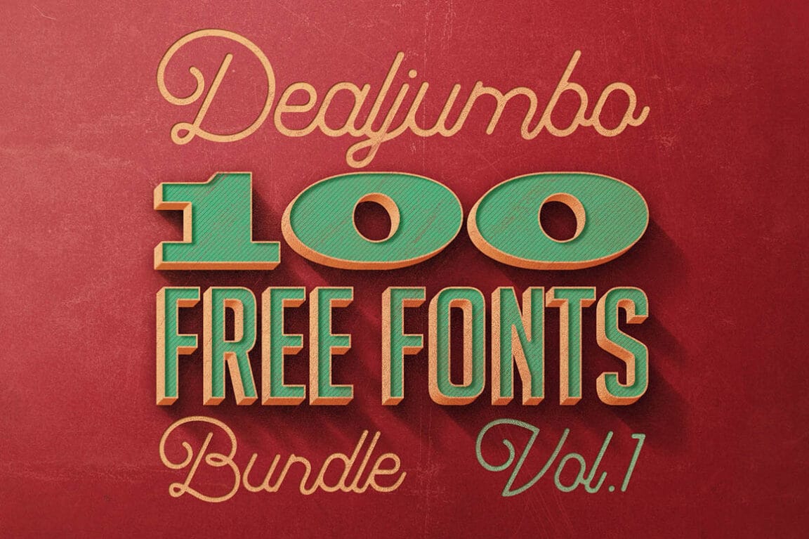 Download an awesome bundle of 100 high quality free fonts