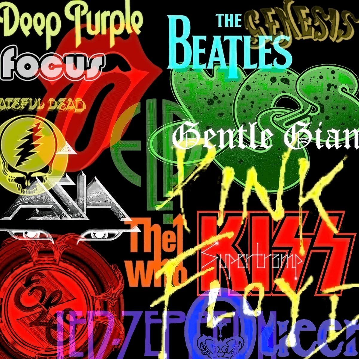 Progressive Rock Logos and Albums Photoshop Brushes