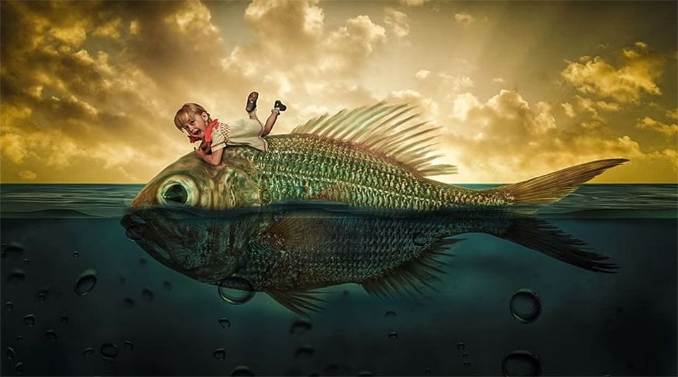 Create a Surreal Photo Manipulation of a Kid Riding a Fish