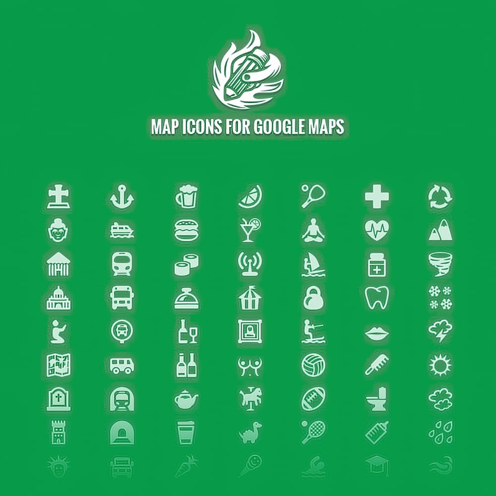 Download 200 Free Map Icons for Google Maps in PSD Vector Shape format