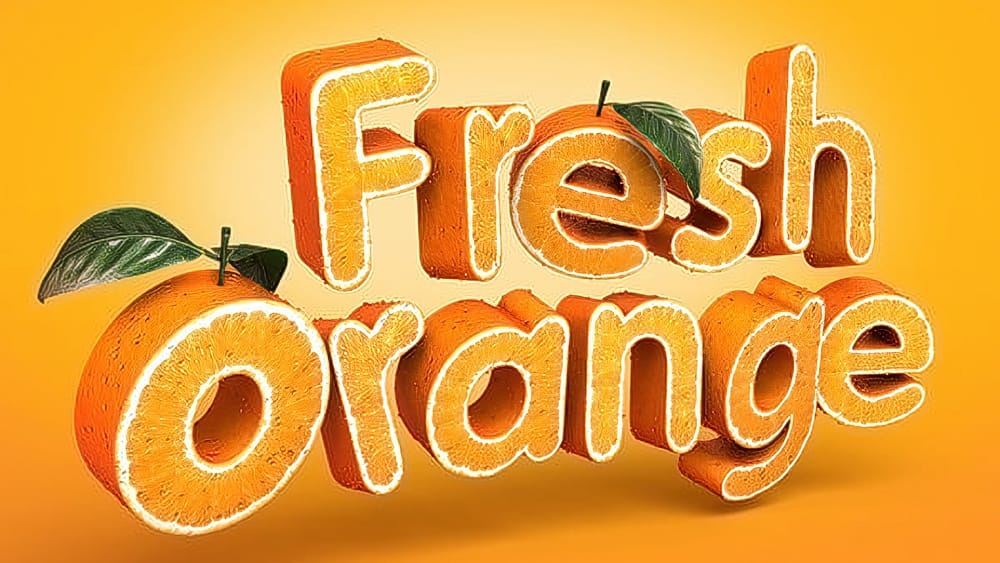 Create a 3D fruit textured text effect in Photoshop