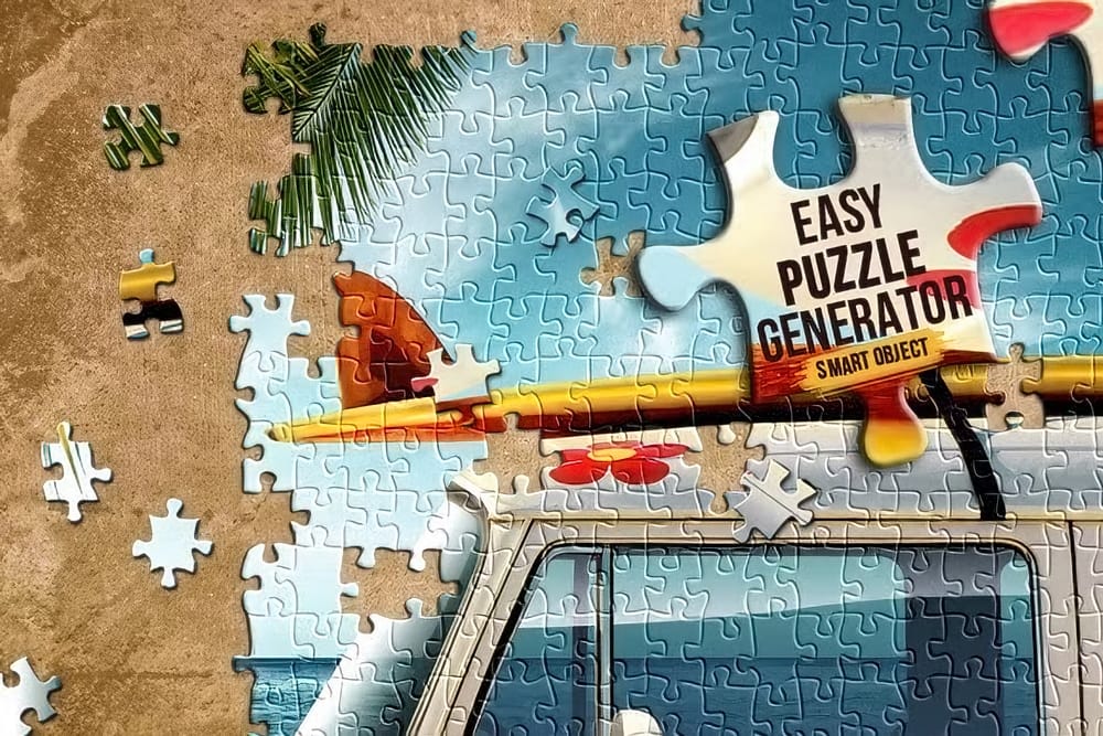 Colorful Puzzle Generator Premium Photoshop Action