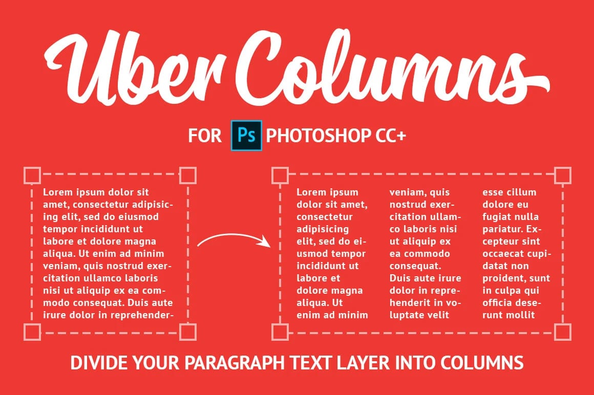 Create columns of text with UberColumn Photoshop Plugin