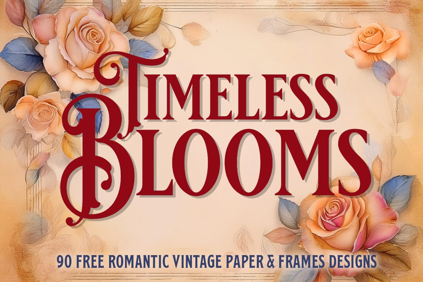 Timeless Blooms: 90 Free Romantic Vintage Floral Paper and Frames Designs