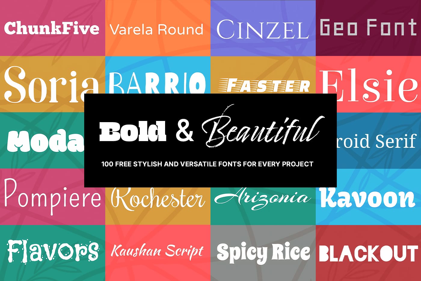 Download an awesome bundle of 100 high quality free fonts