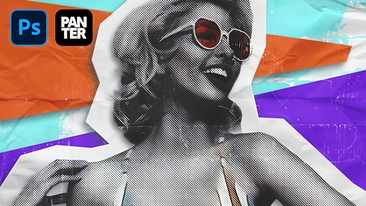 How to Create a Grungy Pop Art Collage with Halftone Effects in Photoshop