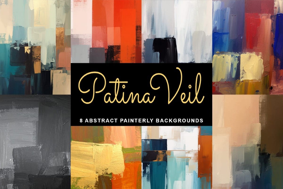 Patina Veil – 8 Free Artistic Abstract Painted Backgrounds
