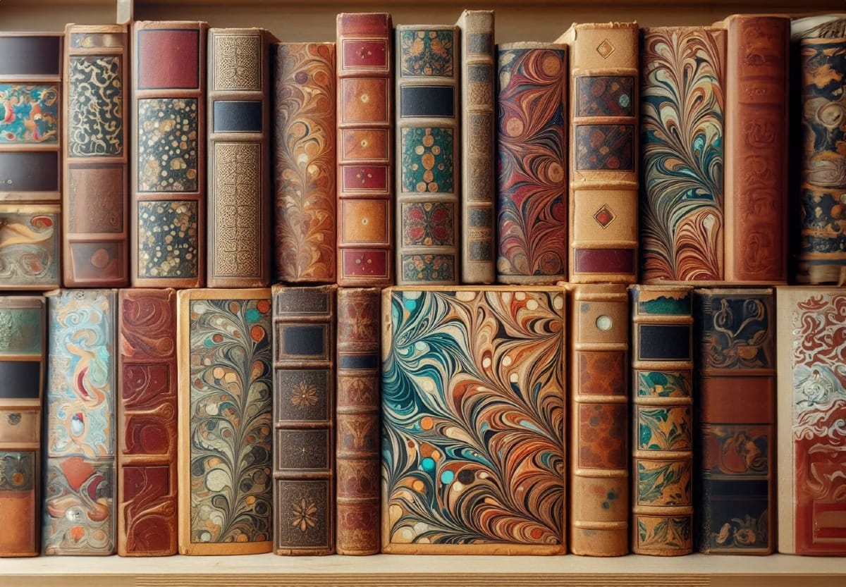 Vintage Marbled Paper Textures From Very Old Books