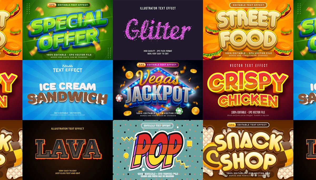 A Library of Thousands of Editable Text Effect Templates