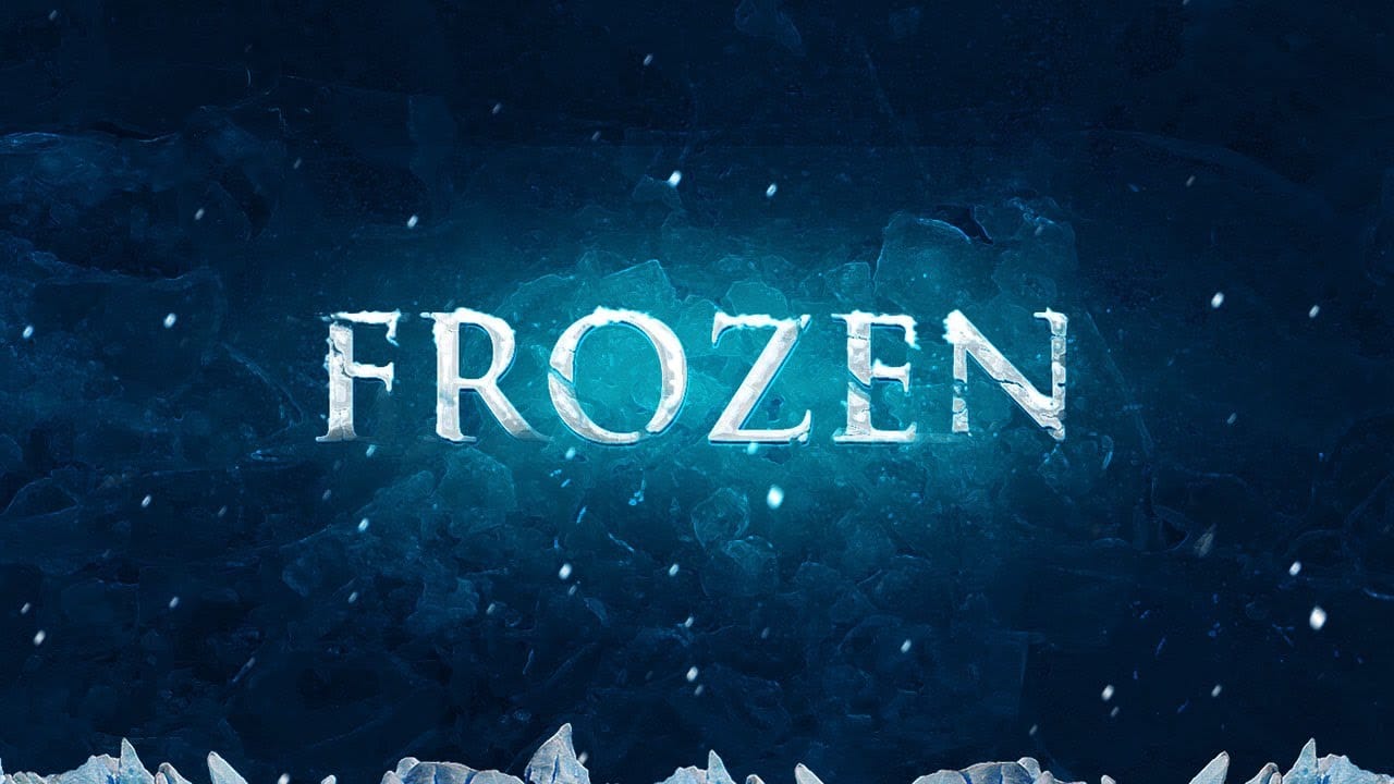 Snow painting and ice texturing on a text in Photoshop