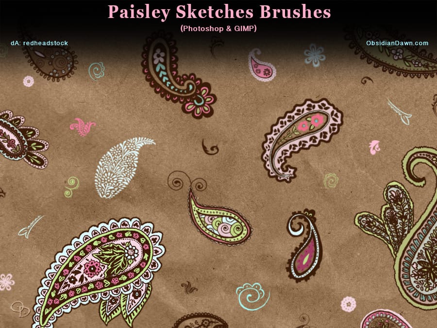 Paisley Sketches Photoshop Brushes