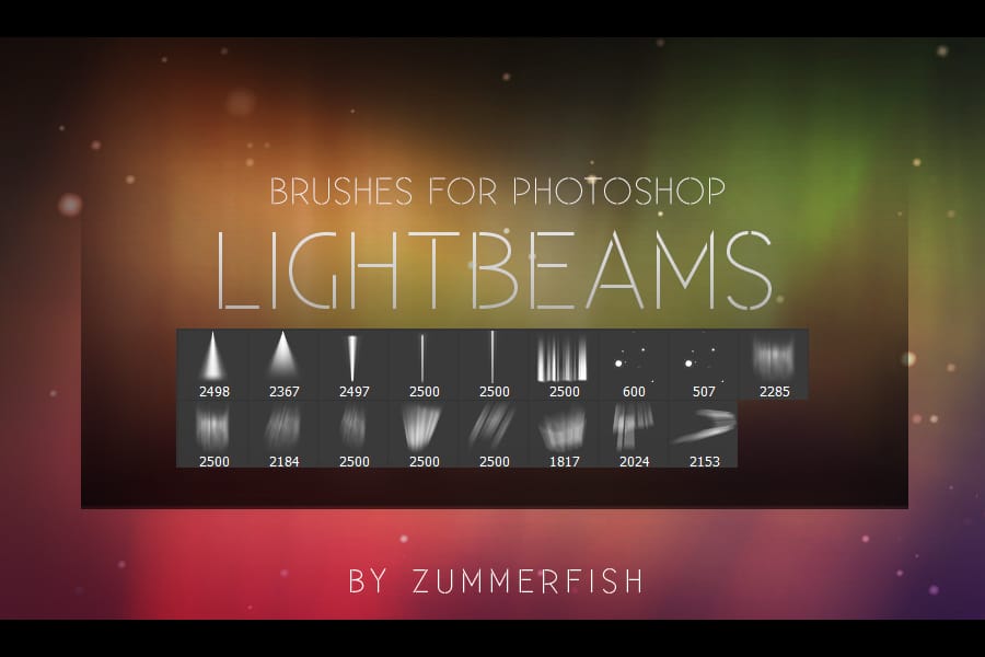 Light beams Photoshop Brushes