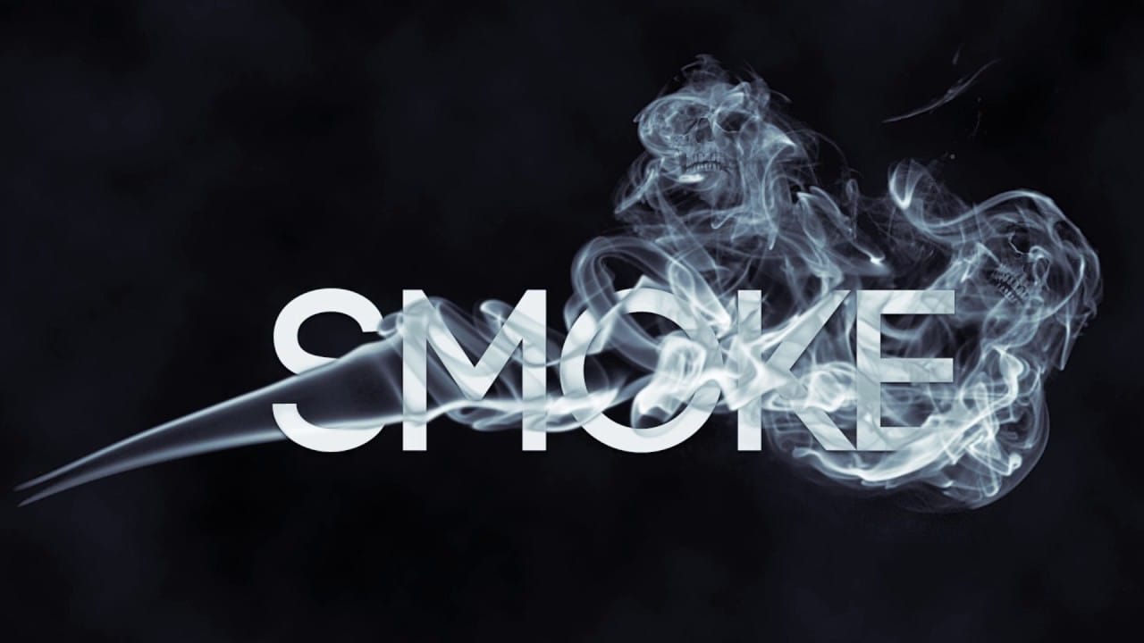 Smoke text effect with skulls in Photoshop