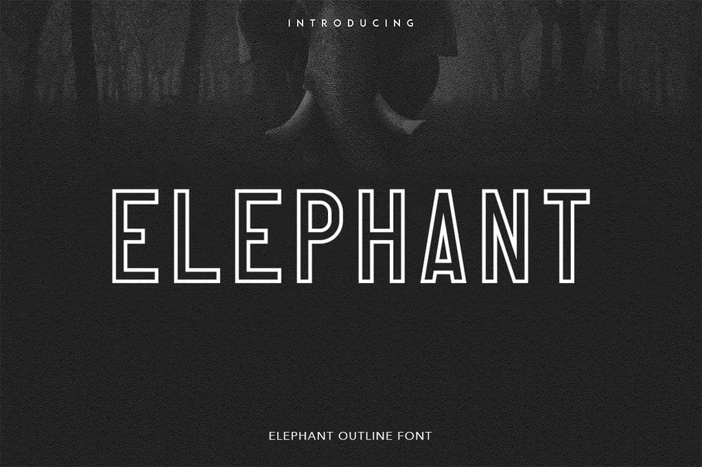 Elephant Outline Free Font