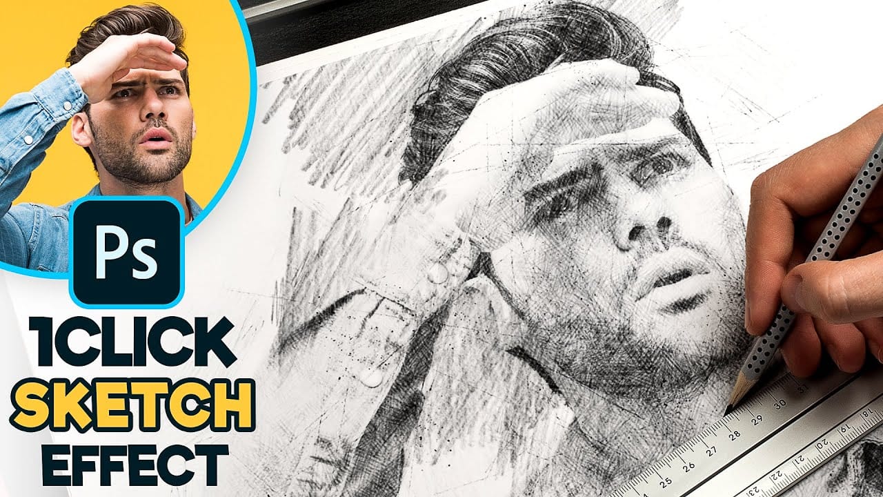 Create a 1-Click Photo to Pencil Drawing Sketch Effect in Photoshop