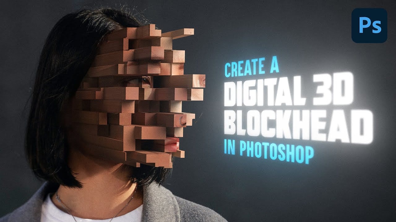 Create a gripping pixelated 3d blockhead effect