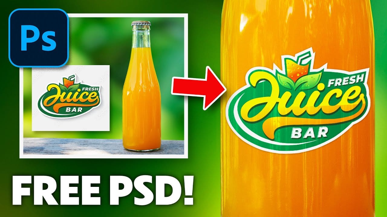 Place a logo onto a bottle in Photoshop