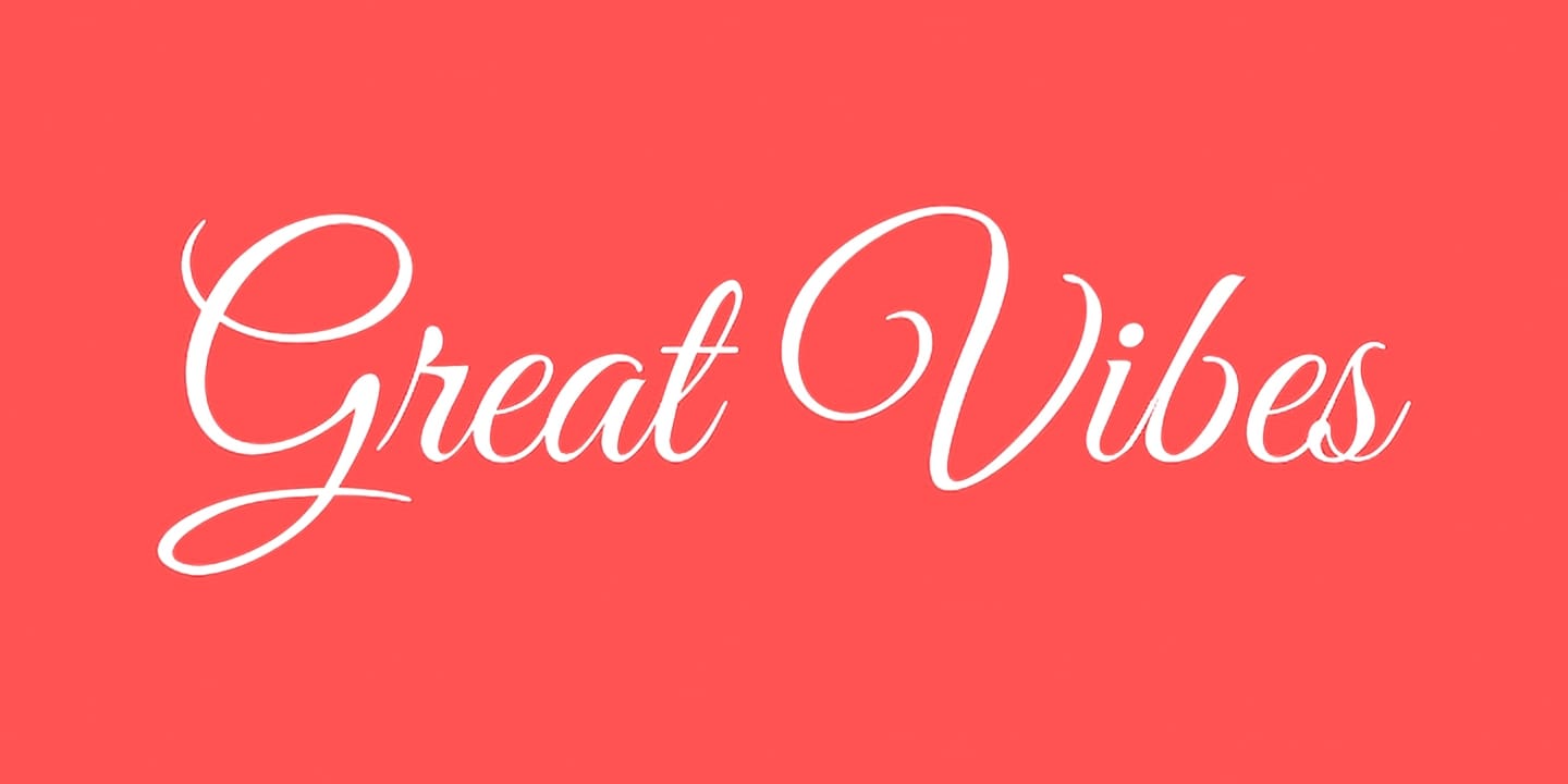 Great Vibes font family